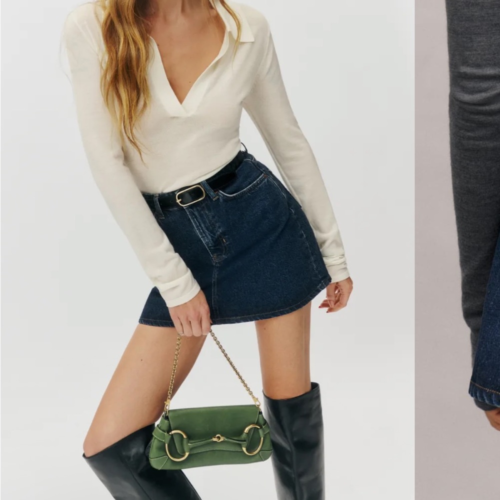 Lydia High Rise Denim Mini Skirt